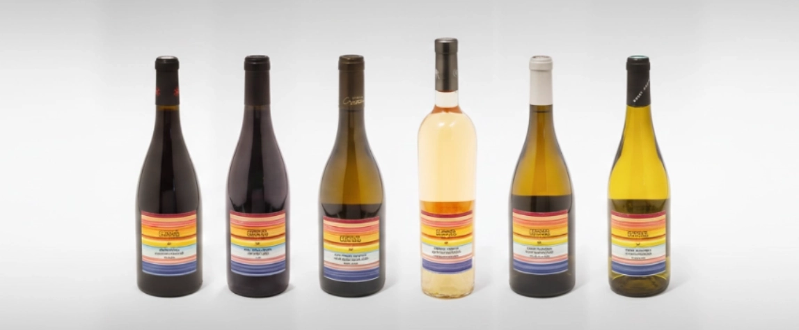 Wine bottles in the Golden Hour collection.