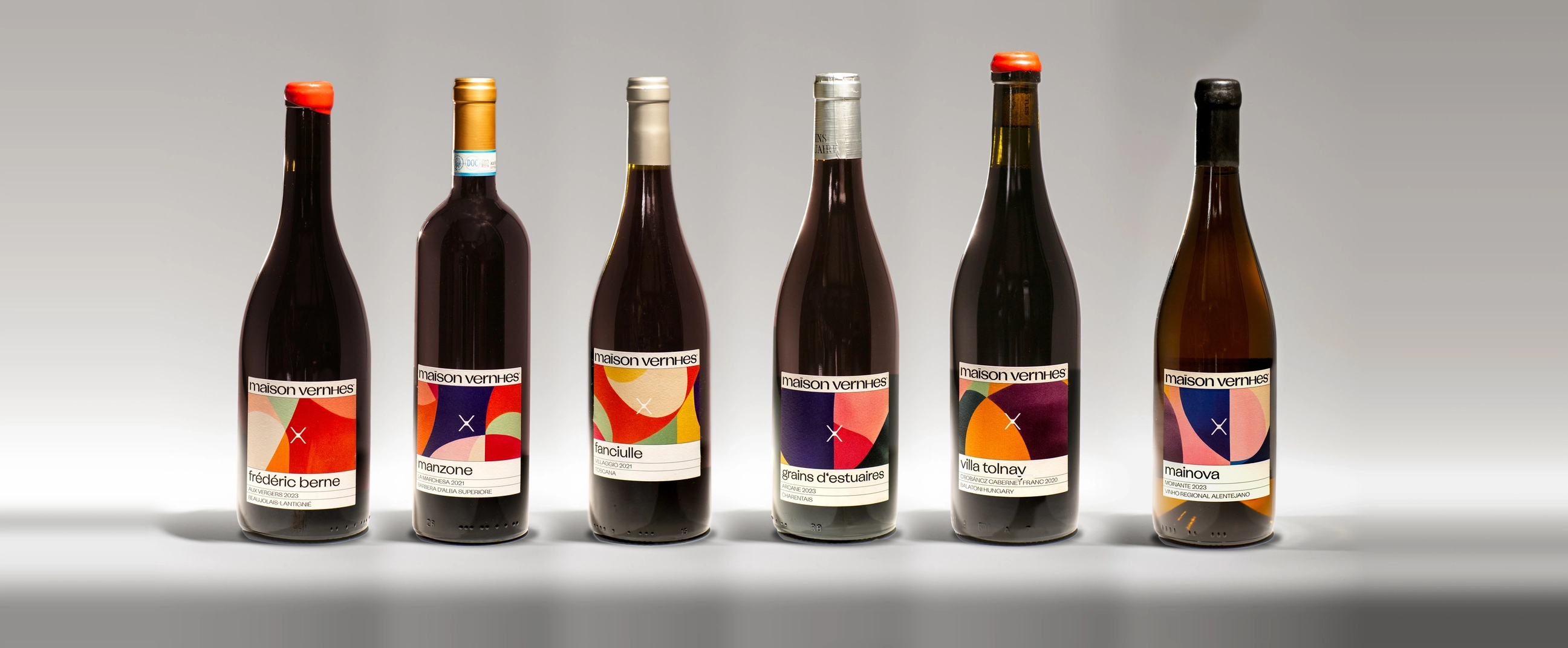 Wine bottles in the Veins of the Valley collection.